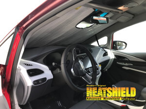 Heatshield Windshield Sun Shade for 2019 Chevrolet Bolt EV (interior view)