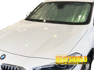 Heatshield Windshield Sun Shade for 2018, 2019, 2020, 2021, 2022, 2023 BMW X2 (exterior view)