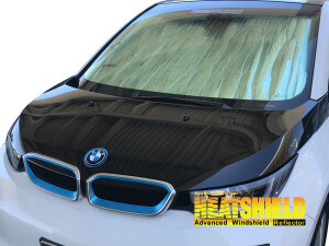 Heatshield Windshield Sun Shade for 2014-2021 BMW i3 (exterior view)