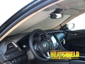 Heatshield Windshield Sun Shade for 2020 Honda Insight (interior view)
