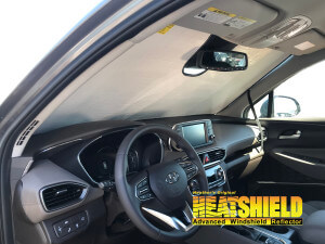 Heatshield Windshield Sun Shade for 2023 Hyundai Santa Fe (interior view)