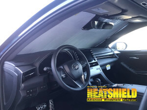 Heatshield Windshield Sun Shade for 2019 Toyota Avalon (interior view)