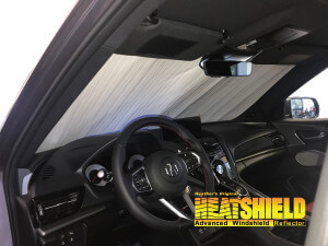 Heatshield Windshield Sun Shade for 2019 Acura RDX (interior view)