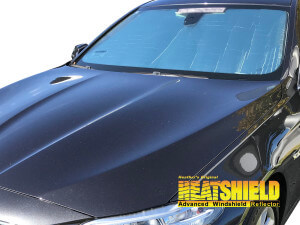 Heatshield Windshield Sun Shade for 2015, 2016 BMW 5-Series (exterior view)