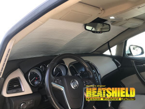 Heatshield Windshield Sun Shade for 2015 Buick Verano (interior view)