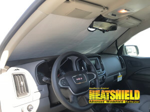 Heatshield Windshield Sun Shade for 2018 GMC Canyon (interior view)