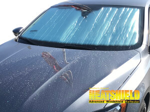 Heatshield Windshield Sun Shade for 2016, 2017, 2018, 2019 Volkswagen Passat (exterior view)