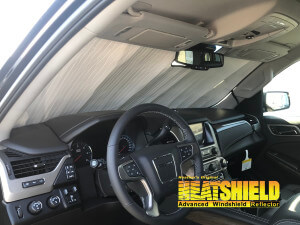 Heatshield Windshield Sun Shade for 2015 GMC Yukon (interior view)