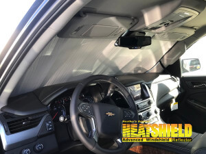 Heatshield Windshield Sun Shade for 2016 Chevrolet Tahoe (interior view)