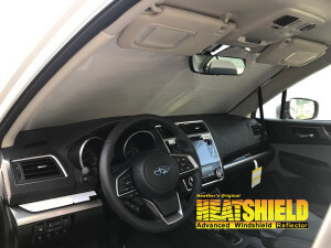 Heatshield Windshield Sun Shade for 2015 Subaru Legacy (interior view)