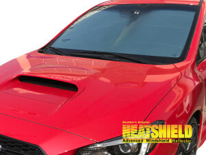 Heatshield Windshield Sun Shade for 2015-2021 Subaru WRX (exterior view)