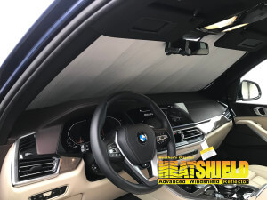 Heatshield Windshield Sun Shade for 2020 BMW X5 (interior view)