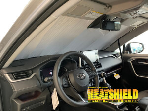 Heatshield Windshield Sun Shade for 2019 Toyota RAV4 (interior view)