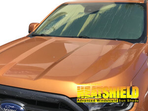 Heatshield Windshield Sun Shade for 2019, 2020, 2021, 2022, 2023 Ford Ranger (exterior view)