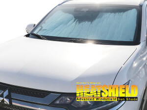 Heatshield Windshield Sun Shade for 2014-2020 Mitsubishi Outlander (exterior view)