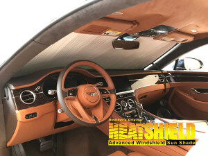 Heatshield Windshield Sun Shade for 2023 Bentley Continental GT (interior view)