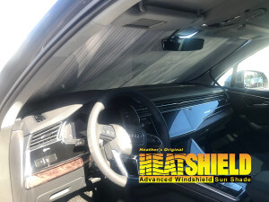 Heatshield Windshield Sun Shade for 2018 Audi Q7 (interior view)