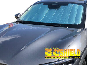 Heatshield Windshield Sun Shade for 2021, 2022, 2023, 2024, 2025 Ford Mustang Mach-E (exterior view)